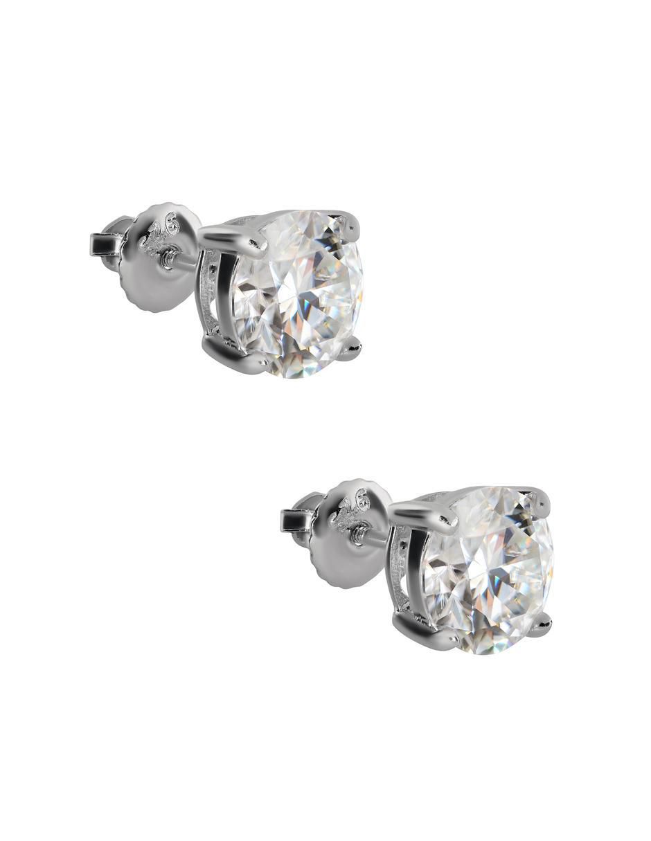 Broqueles de plata P 925 con acabado brillante moissanita 3
