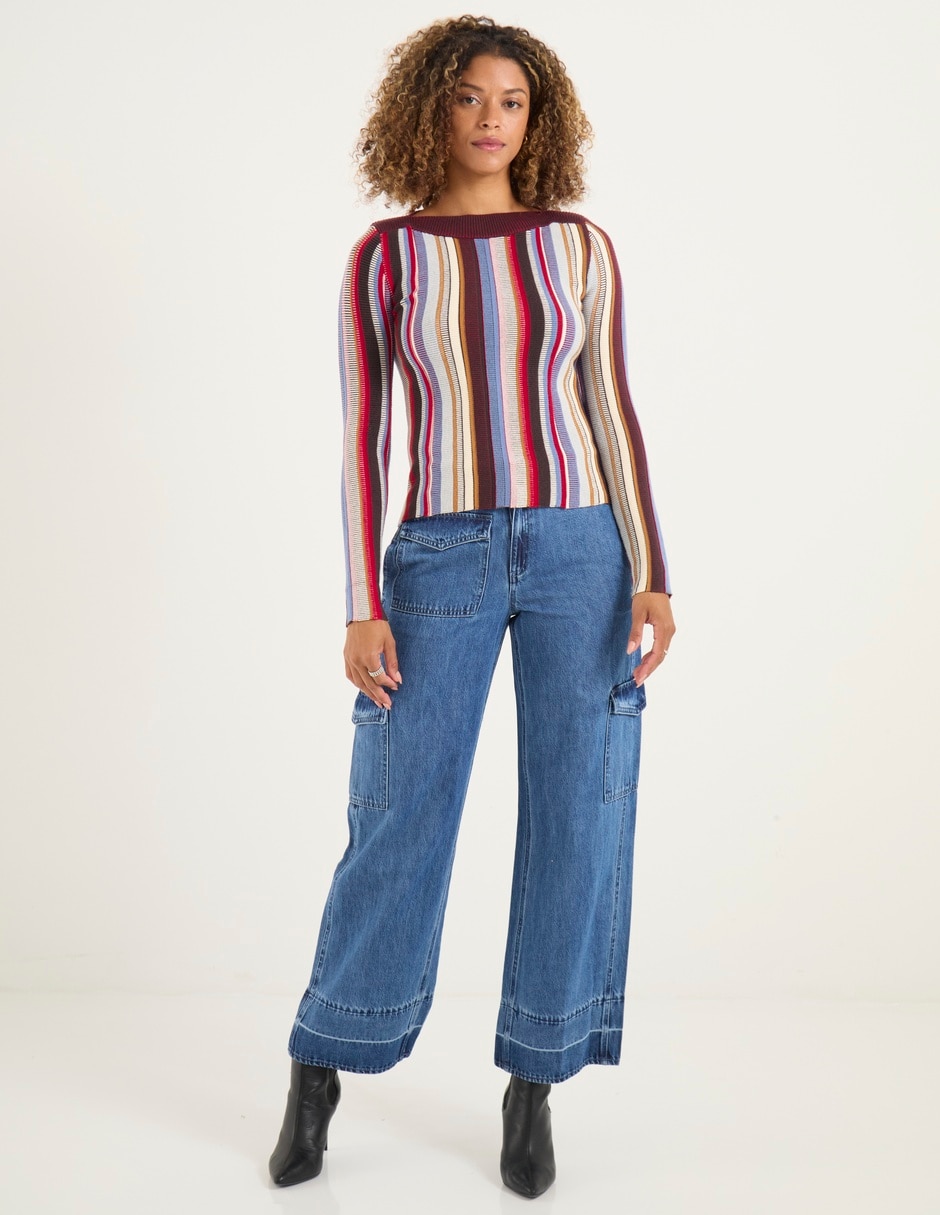 Suéter cuello redondo para mujer
