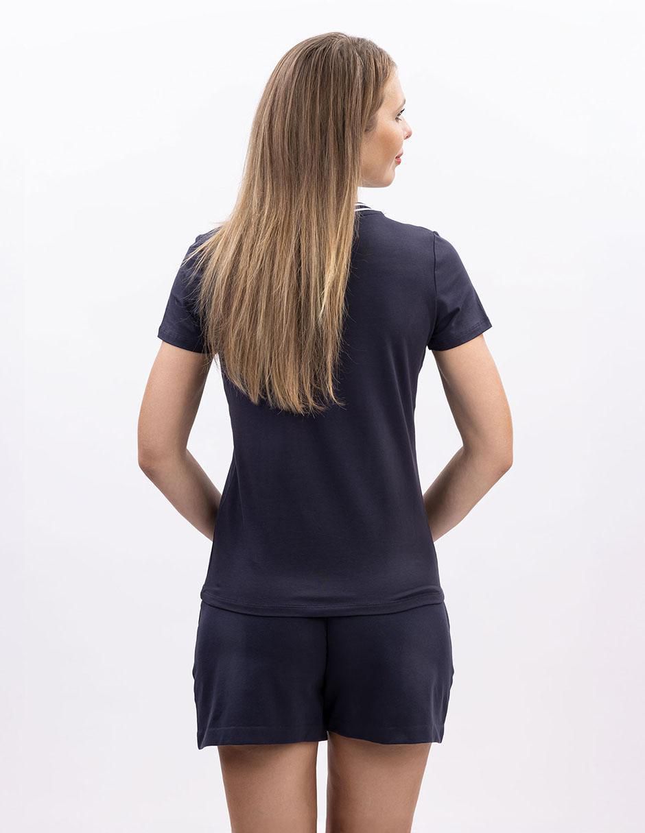 Playera manga corta Nautica cuello v para mujer