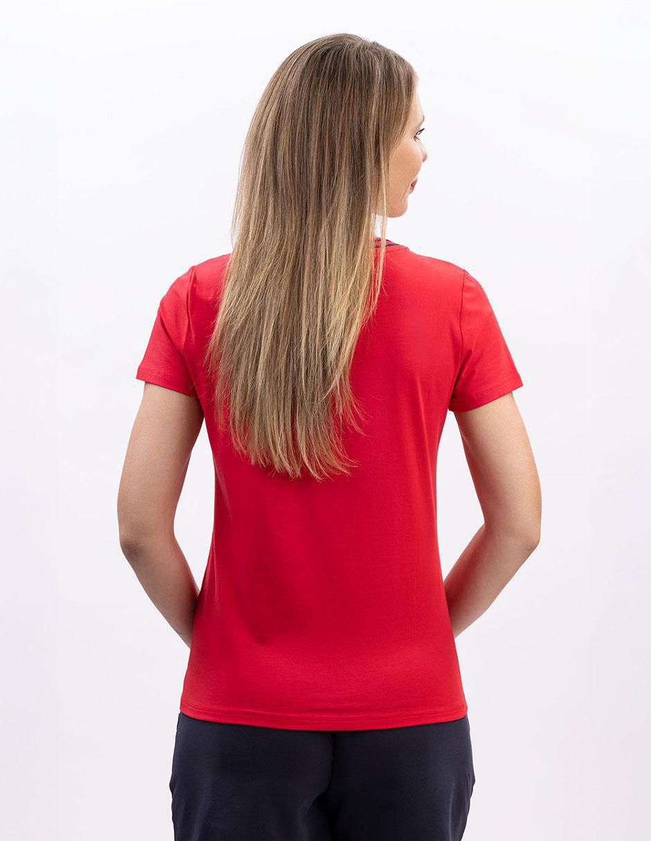Playera manga corta Nautica cuello v para mujer