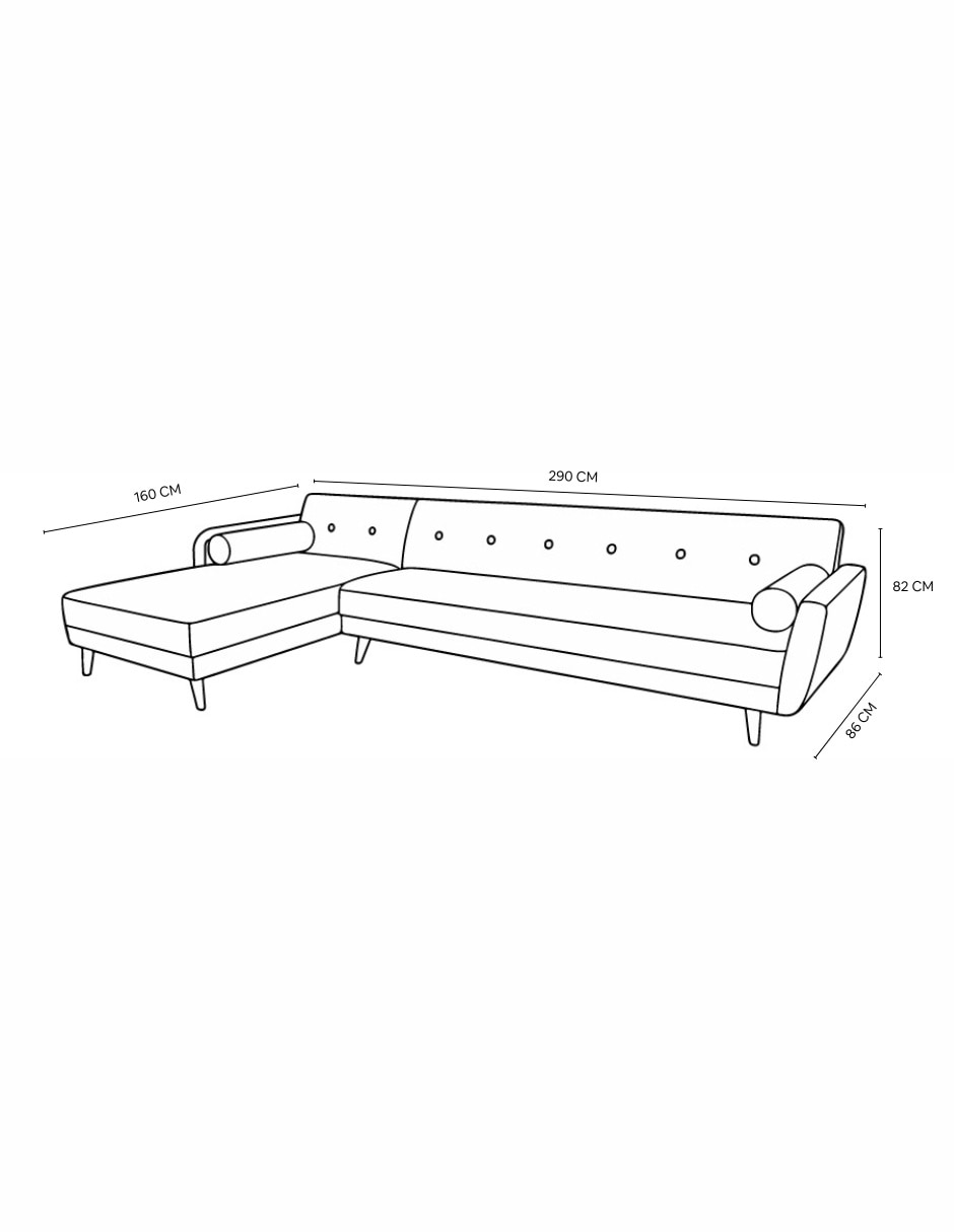 Sala modular derecha Sydney de madera pino 10