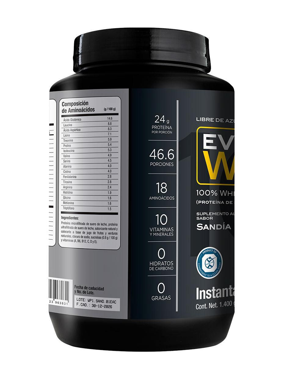 Evolution WP100 con suero de leche, cocoa natural, lecitina y fruto del monje sabor sandia 3