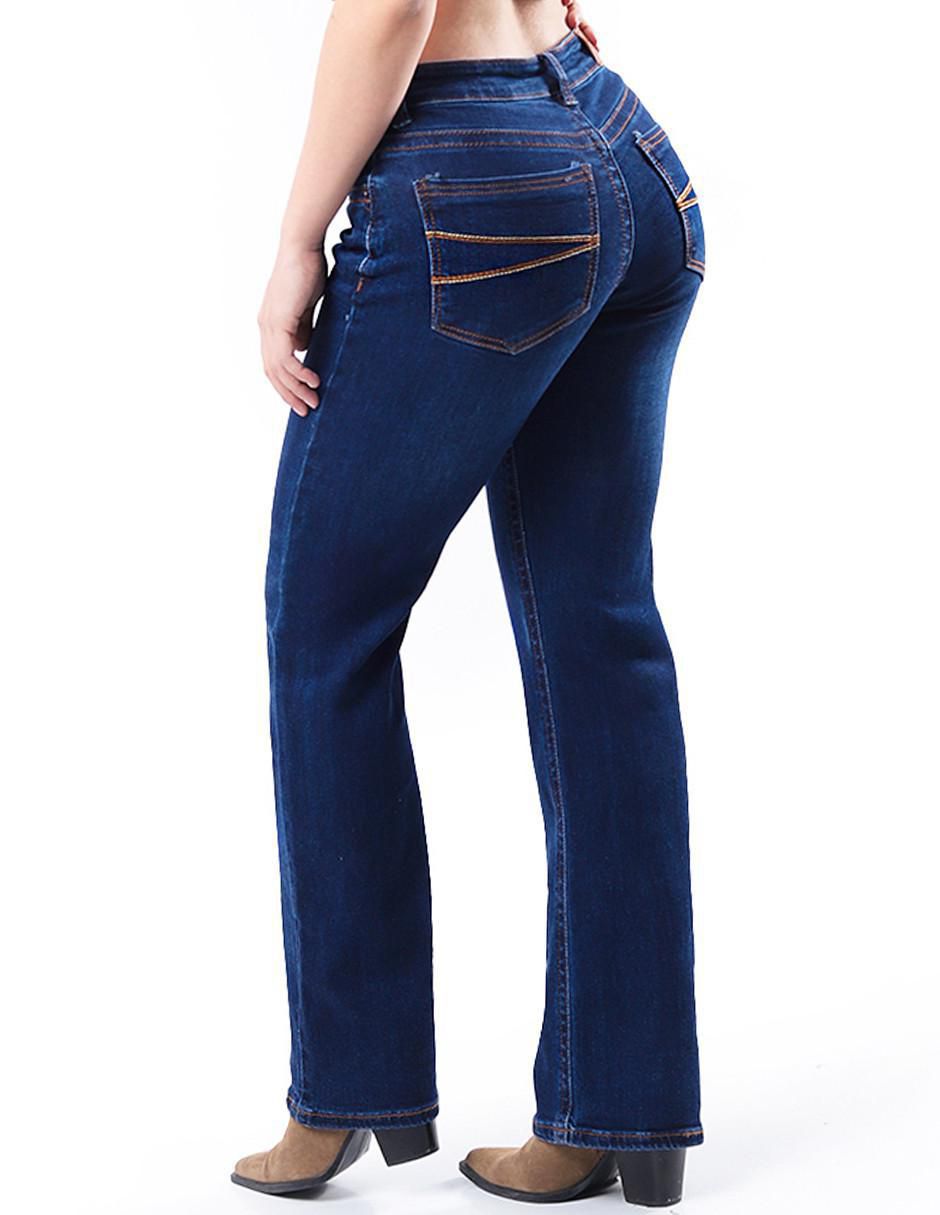 Jeans flare j-dff-1440-dark para mujer 4