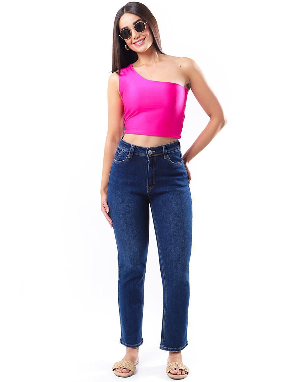 Jeans straight j-dff-1686-dark para mujer