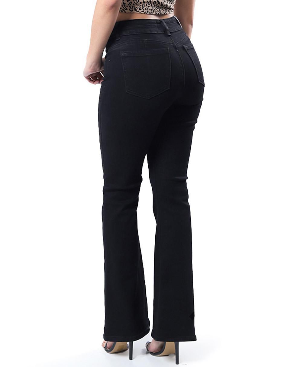 Jeans flare j-kyr-3745-negro para mujer