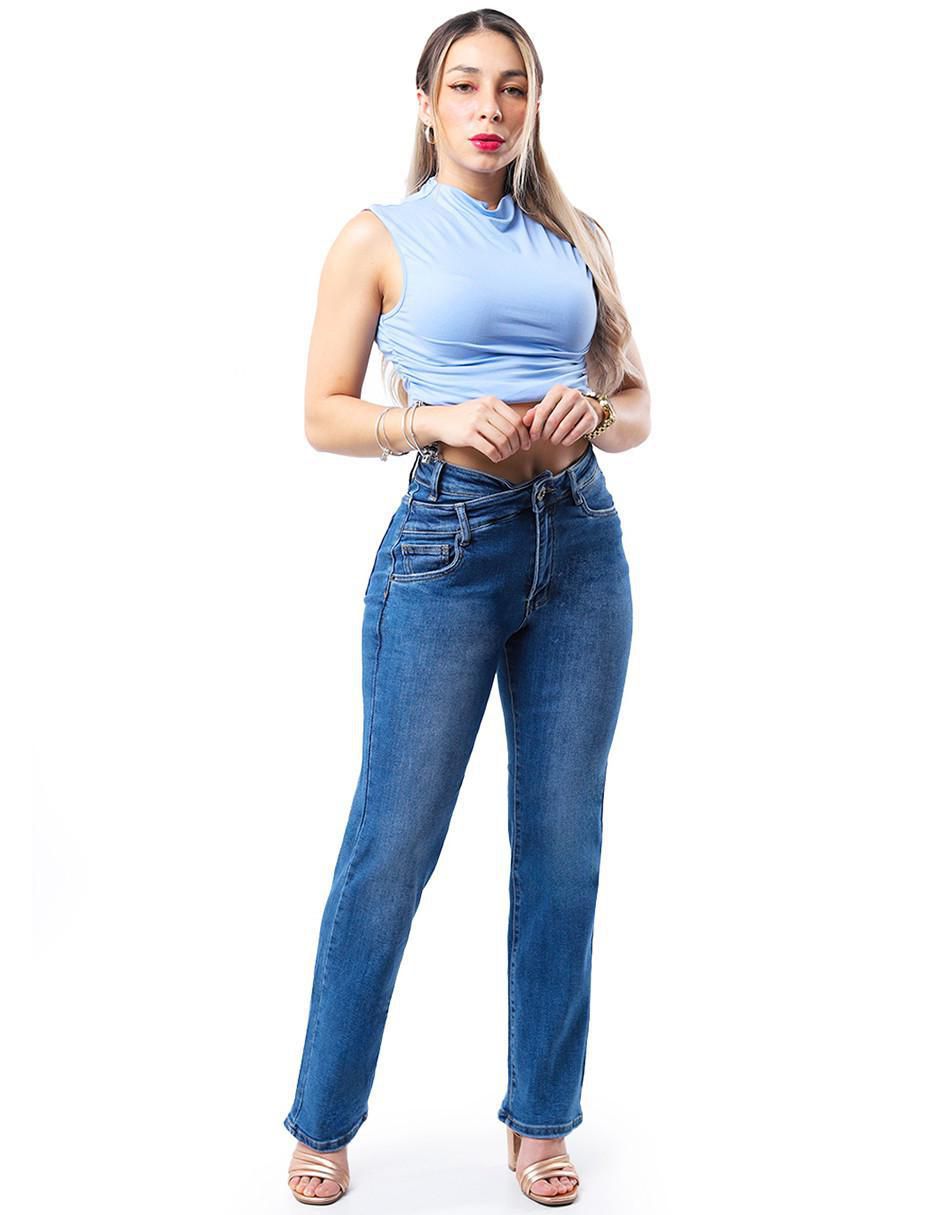 Jeans straight j-dff-1550-medio para mujer