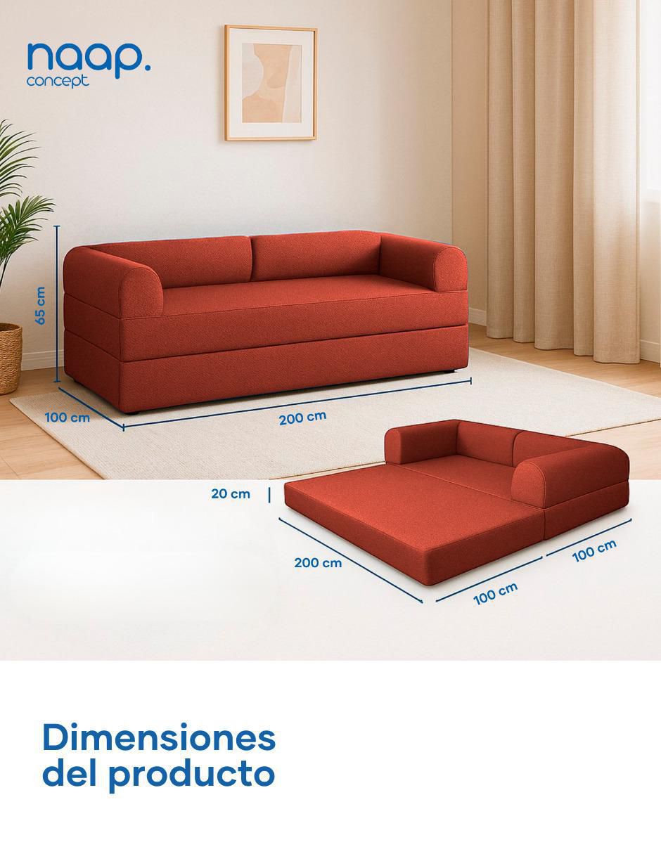 Sofá cama armable Teddy de espuma comprimida 10