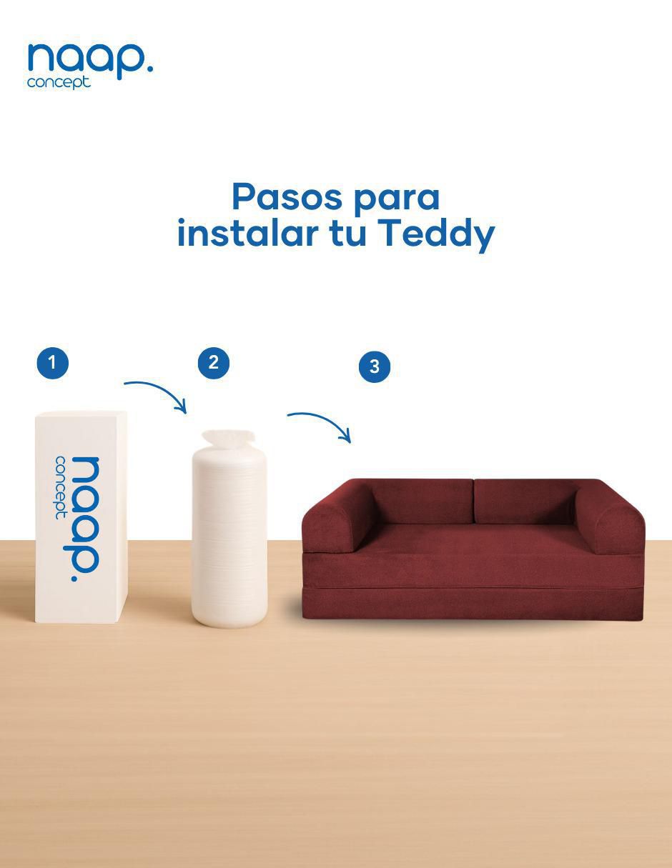 Sofá cama armable Teddy de espuma comprimida 5