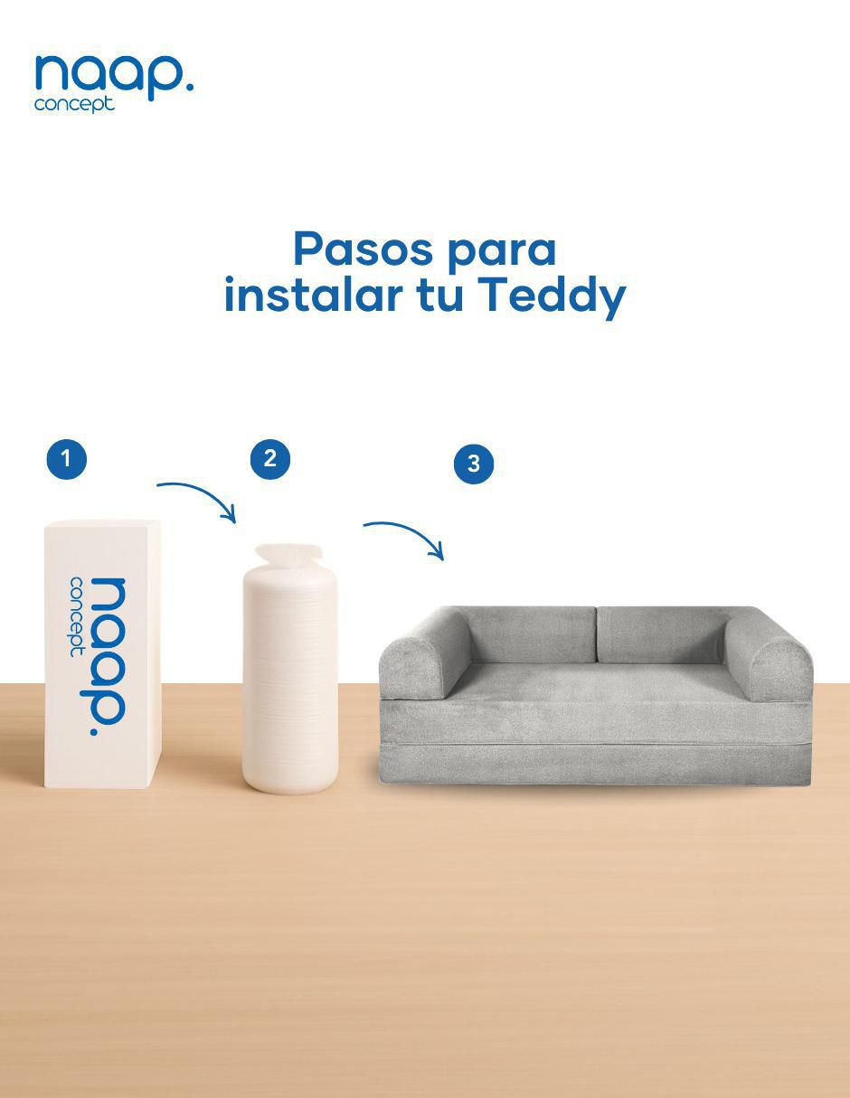 Sofá cama armable Teddy de espuma comprimida 5