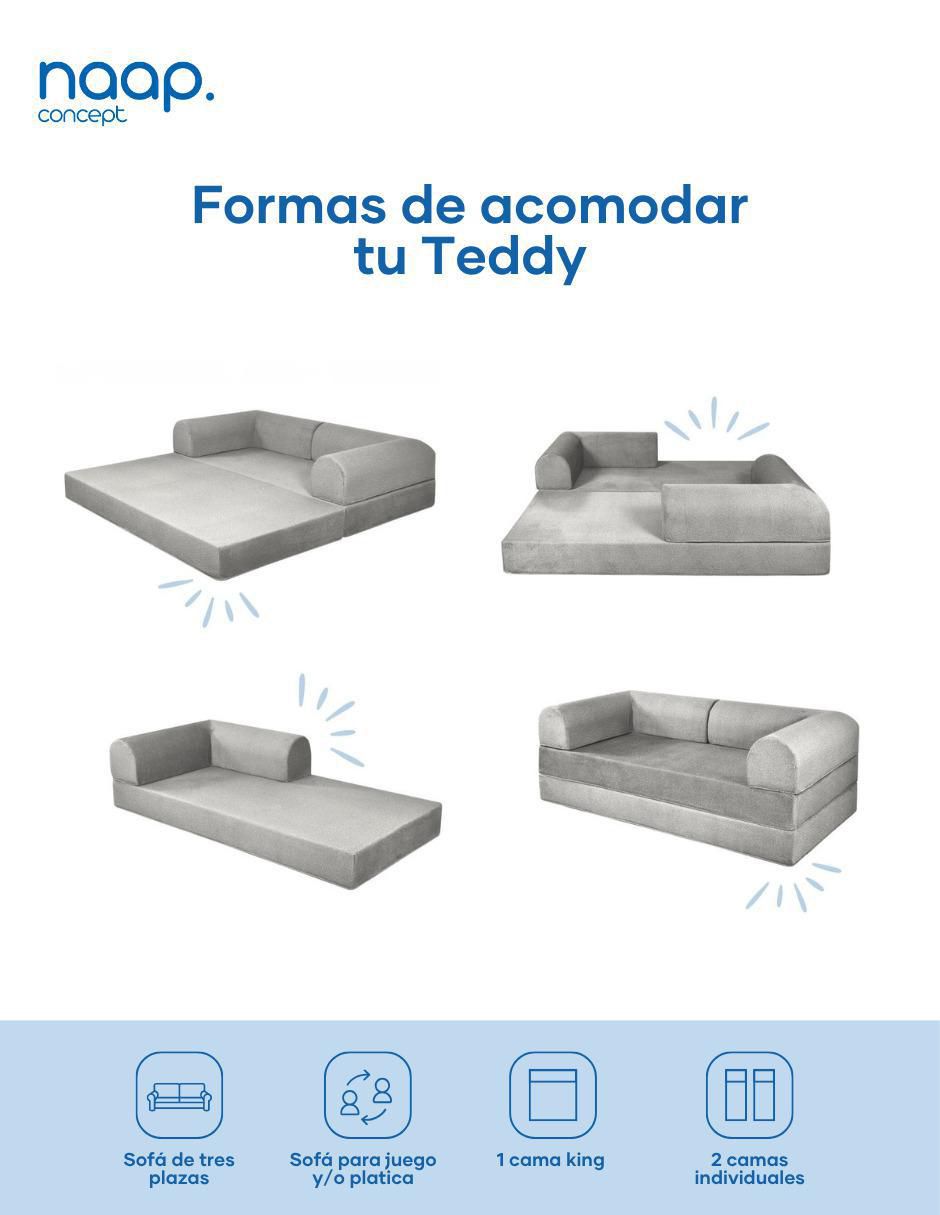 Sofá cama armable Teddy de espuma comprimida 6