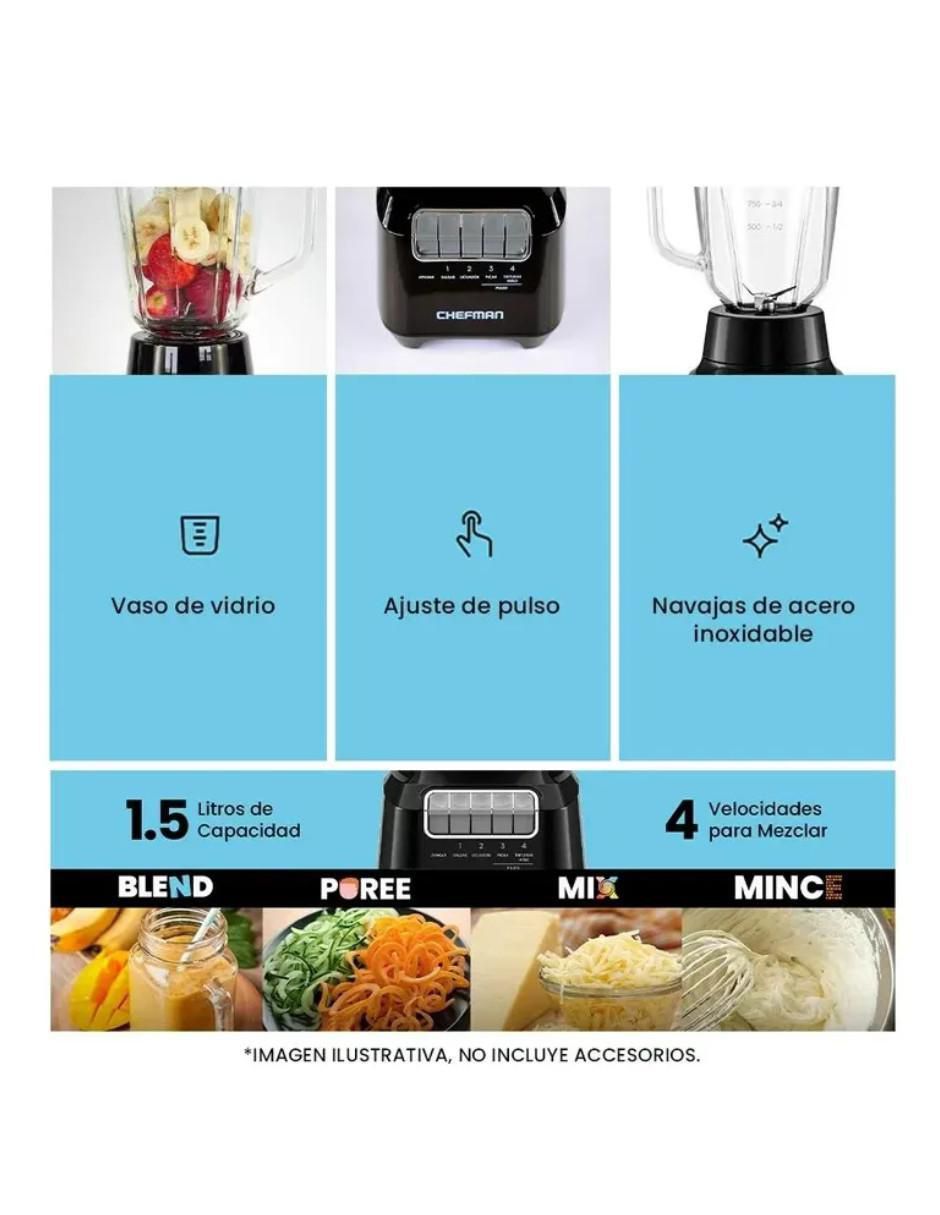LICUADORA RJ27-15GPI-NE CHEFMAN, NEGRO