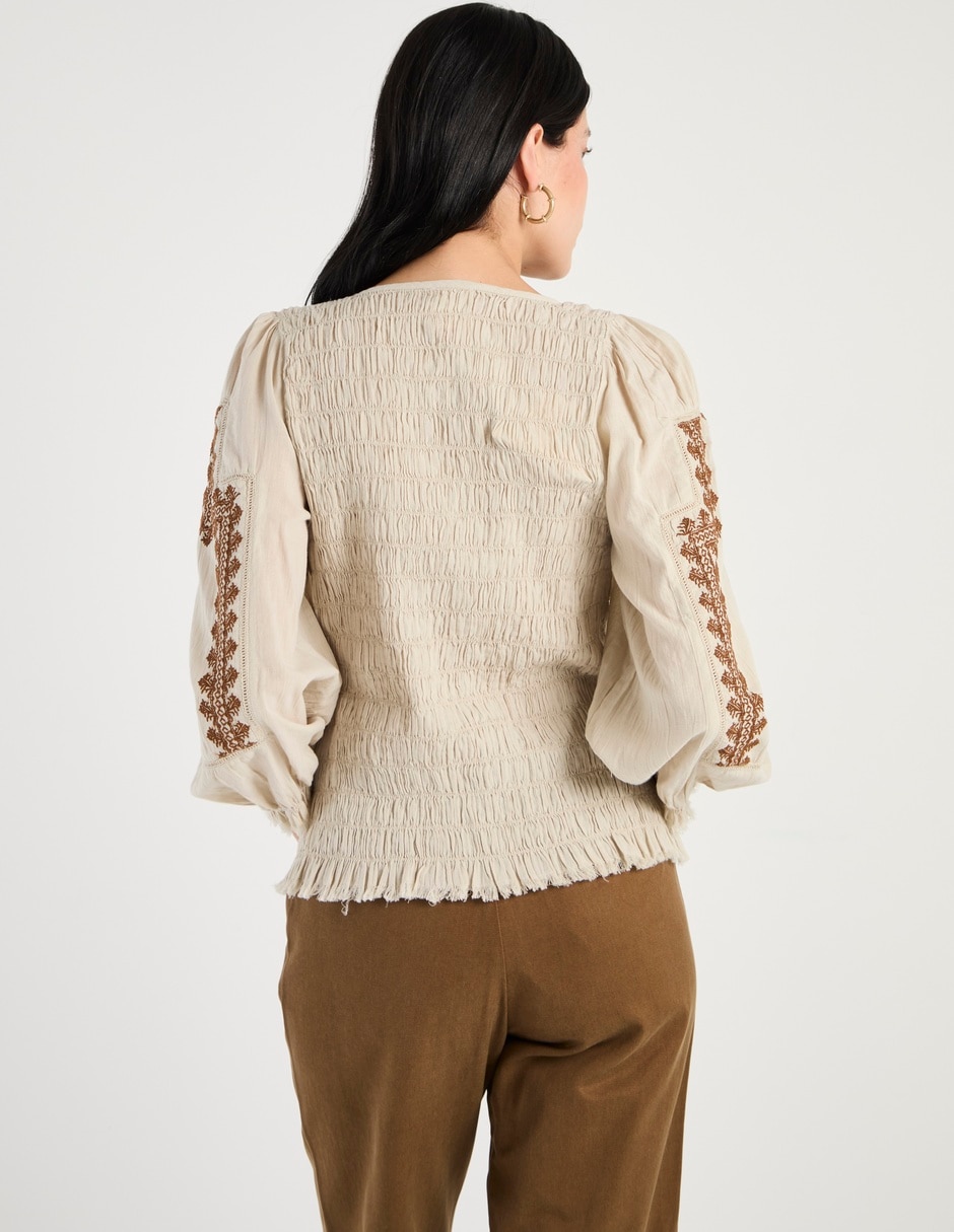 Camisa Indi & de algodón manga larga para mujer 5
