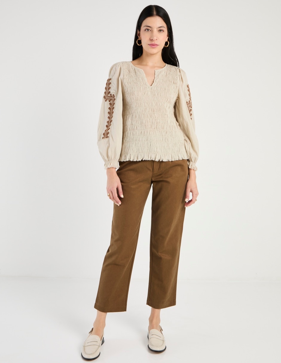 Camisa Indi & de algodón manga larga para mujer 6