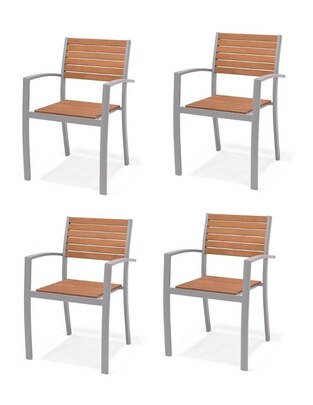 Juego de sillas 4 piezas Barcelona de aluminio