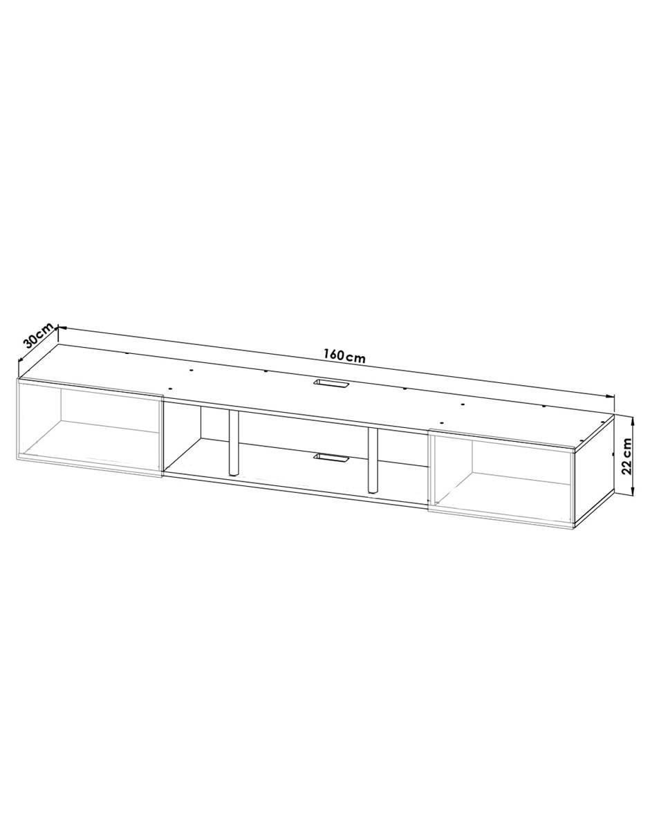 Mueble flotante para TV armable de melamina 6