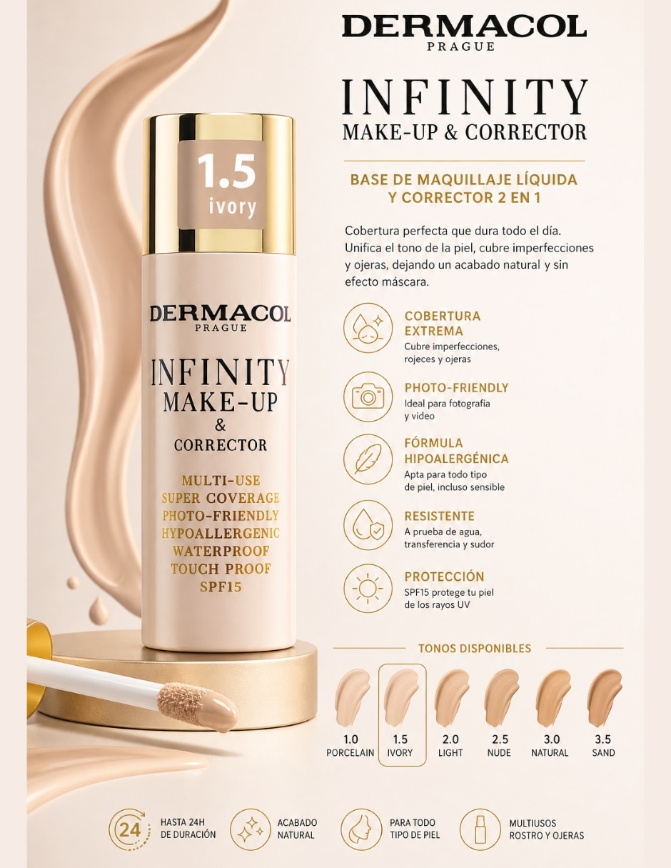 Base de maquillaje"líquido Dermacol Infinity mate