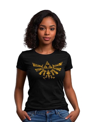 Playera manga corta Zelda cuello redondo para mujer Playera manga corta Zelda cuello redondo para mujer