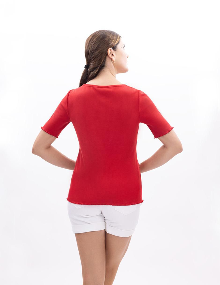 Playera manga al codo Nautica cuello redondo para mujer
