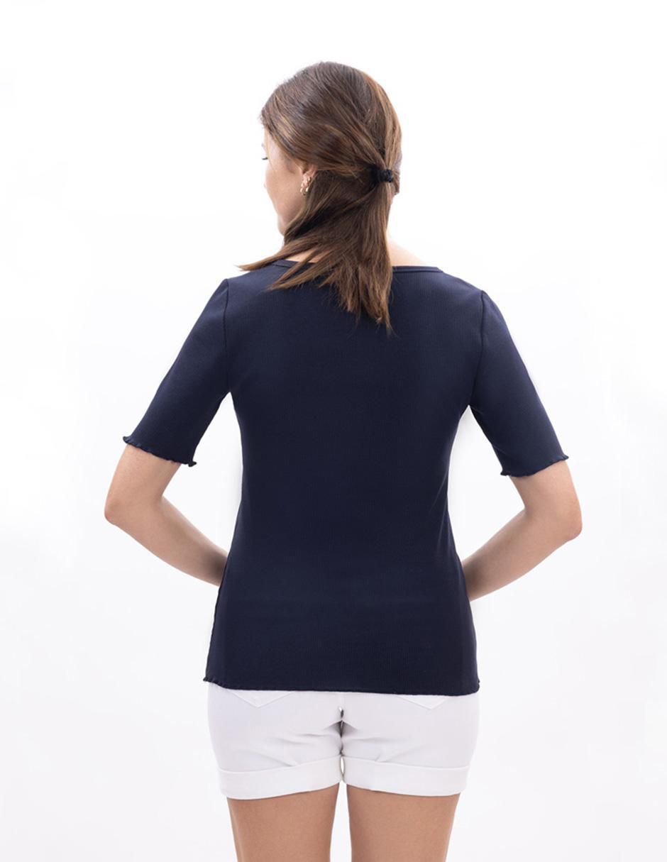 Playera manga al codo Nautica cuello redondo para mujer