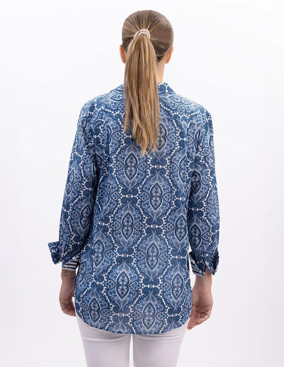 Camisa de algodón manga larga para mujer
