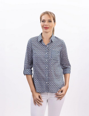 Camisa de algodón manga larga para mujer