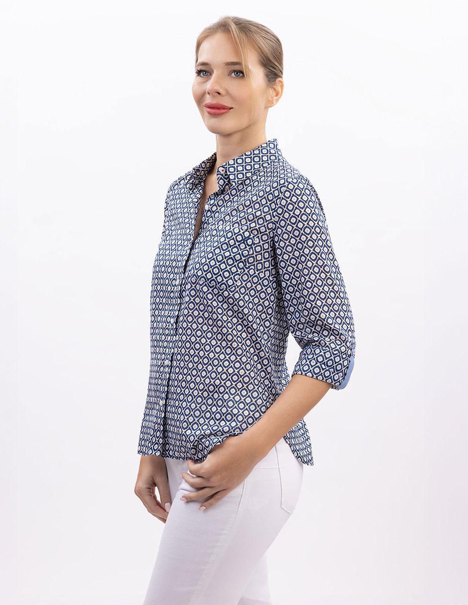 Camisa de algodón manga larga para mujer