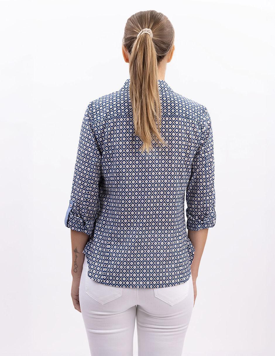 Camisa de algodón manga larga para mujer
