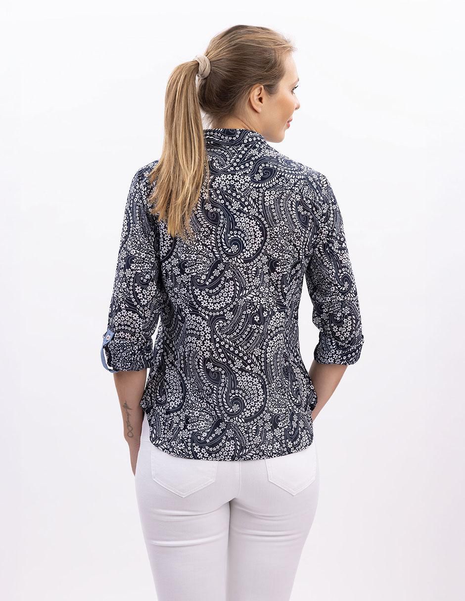 Camisa de algodón manga larga para mujer