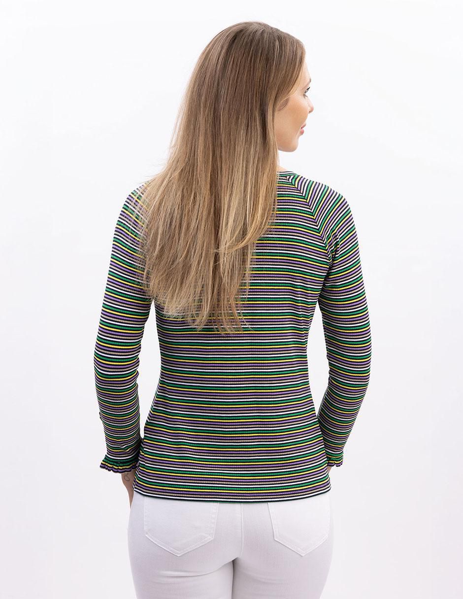 Playera manga 3/4 Nautica cuello ojal para mujer