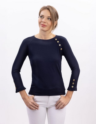 Playera manga 3/4 Nautica cuello redondo para mujer