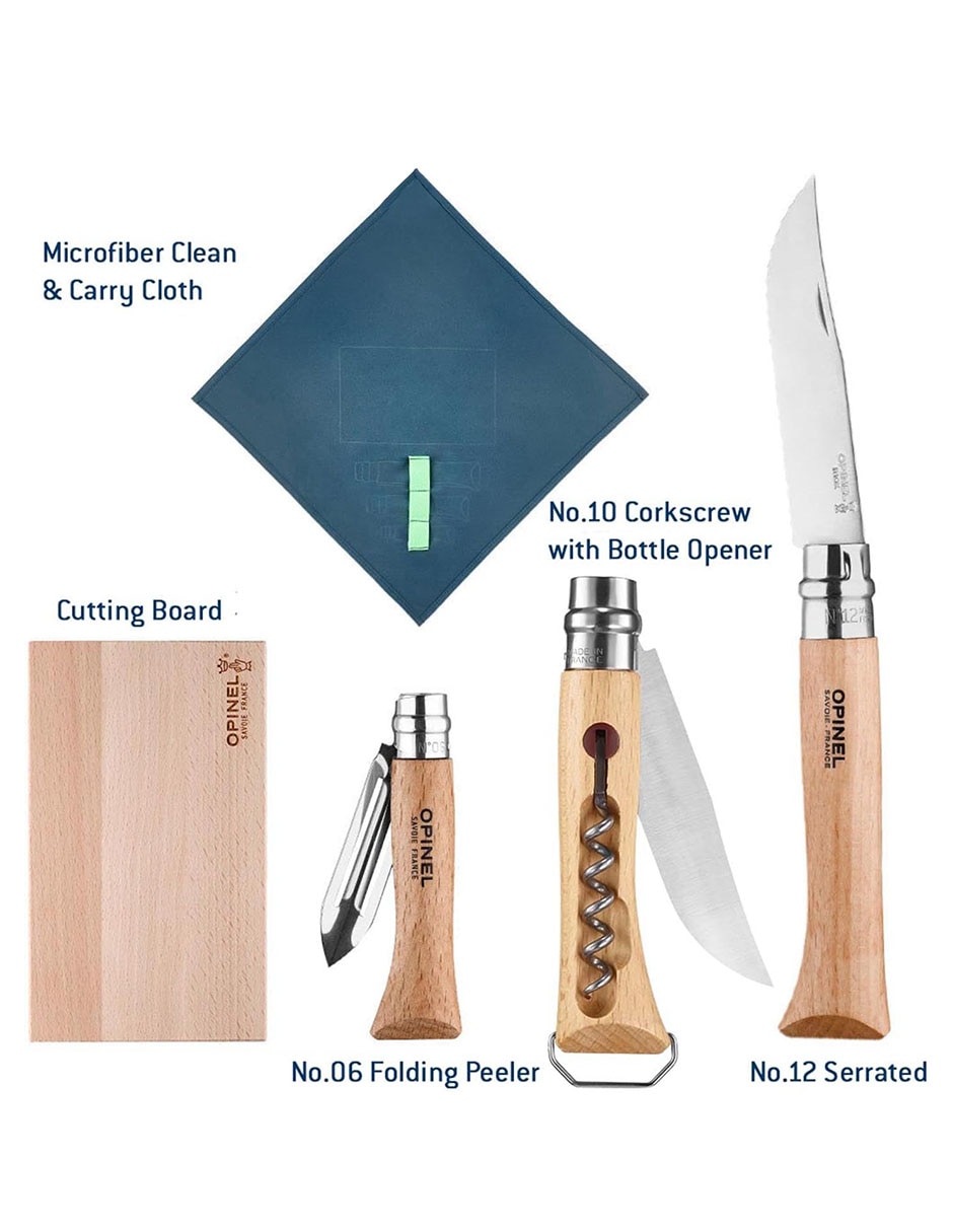 Set de navajas de cocina con tabla de cortar para senderismo 5 piezas 12