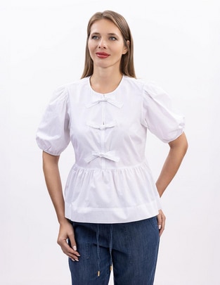 Blusa peplum manga al codo para mujer 1
