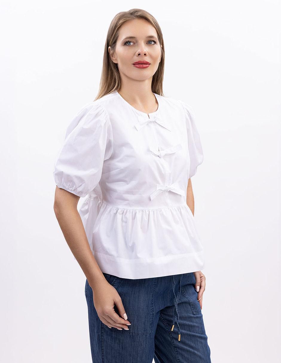 Blusa peplum manga al codo para mujer 4