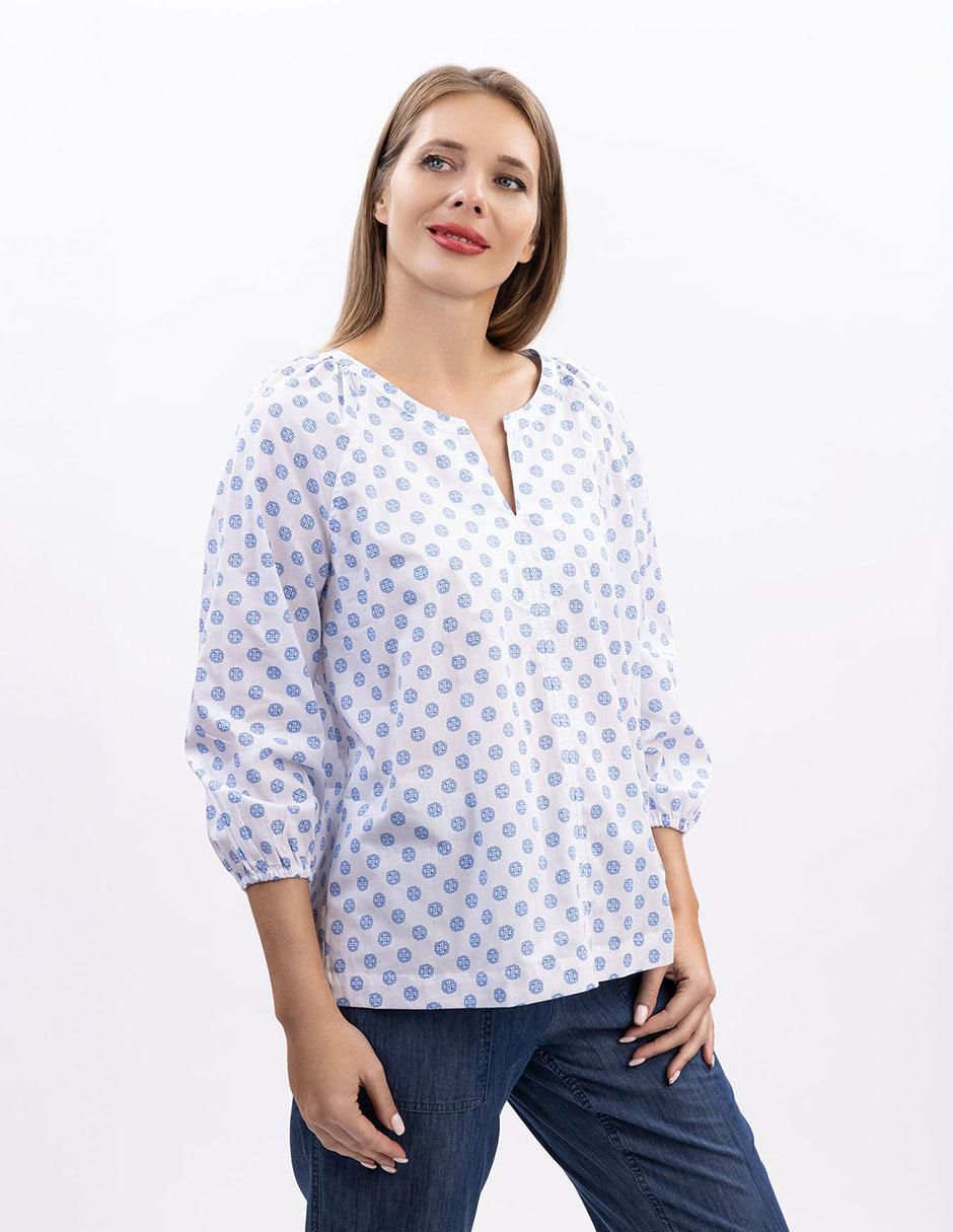 Blusa Nautica manga 3/4 para mujer