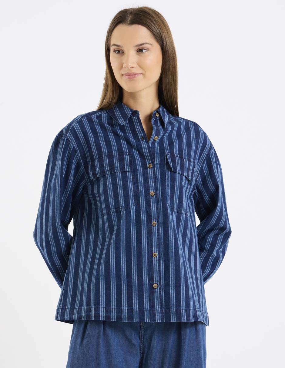 Camisa de algodón manga larga para mujer Camisa de algodón manga larga para mujer