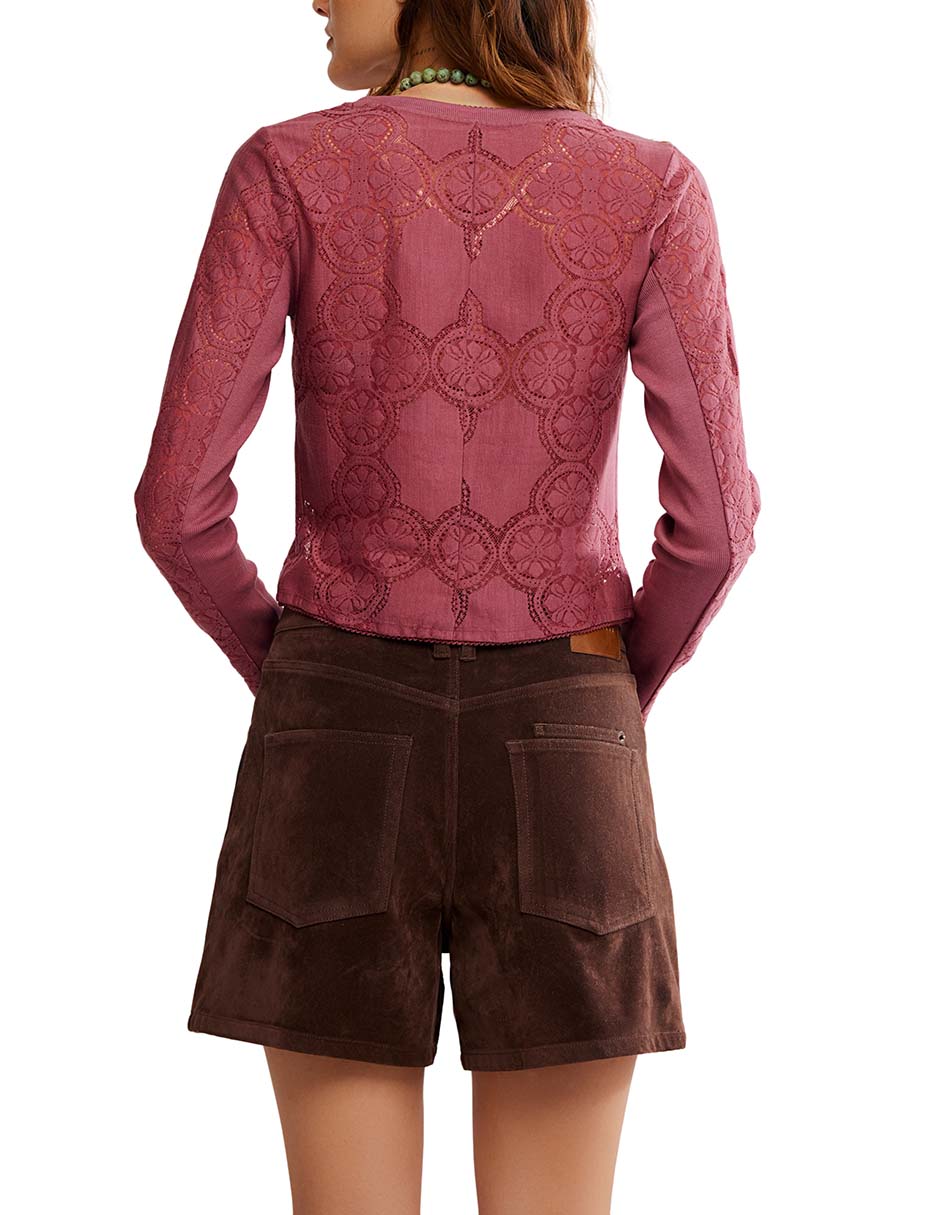 Blusa Free People manga larga para mujer