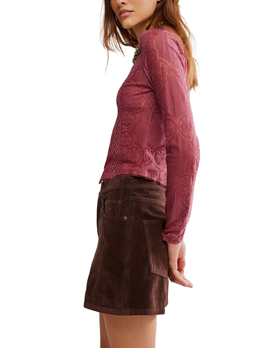 Blusa Free People manga larga para mujer