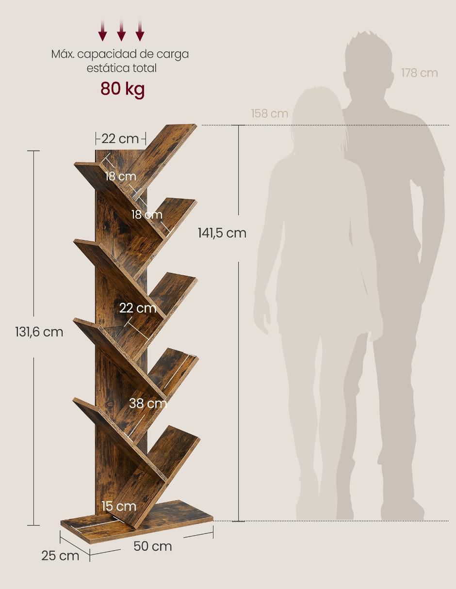 Librero armable Koni de madera