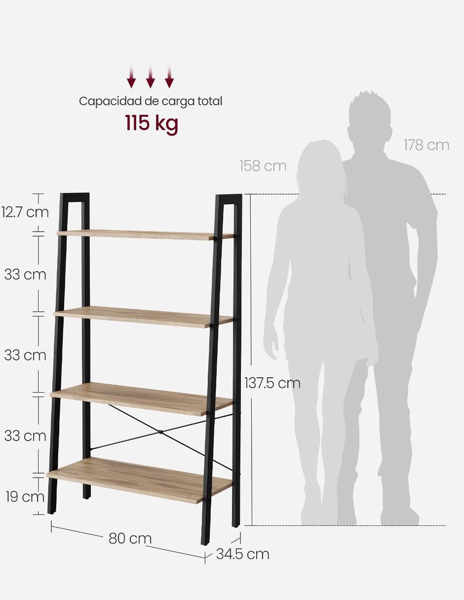 Librero armable Barnet de madera 4