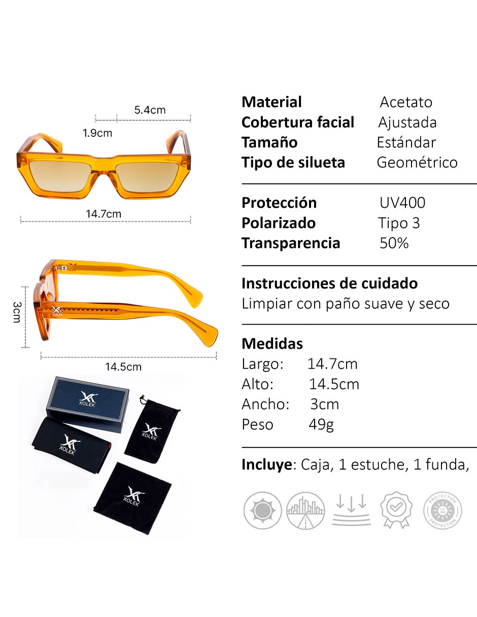 Lentes de sol Xolek Glam XO-103-AM para hombre