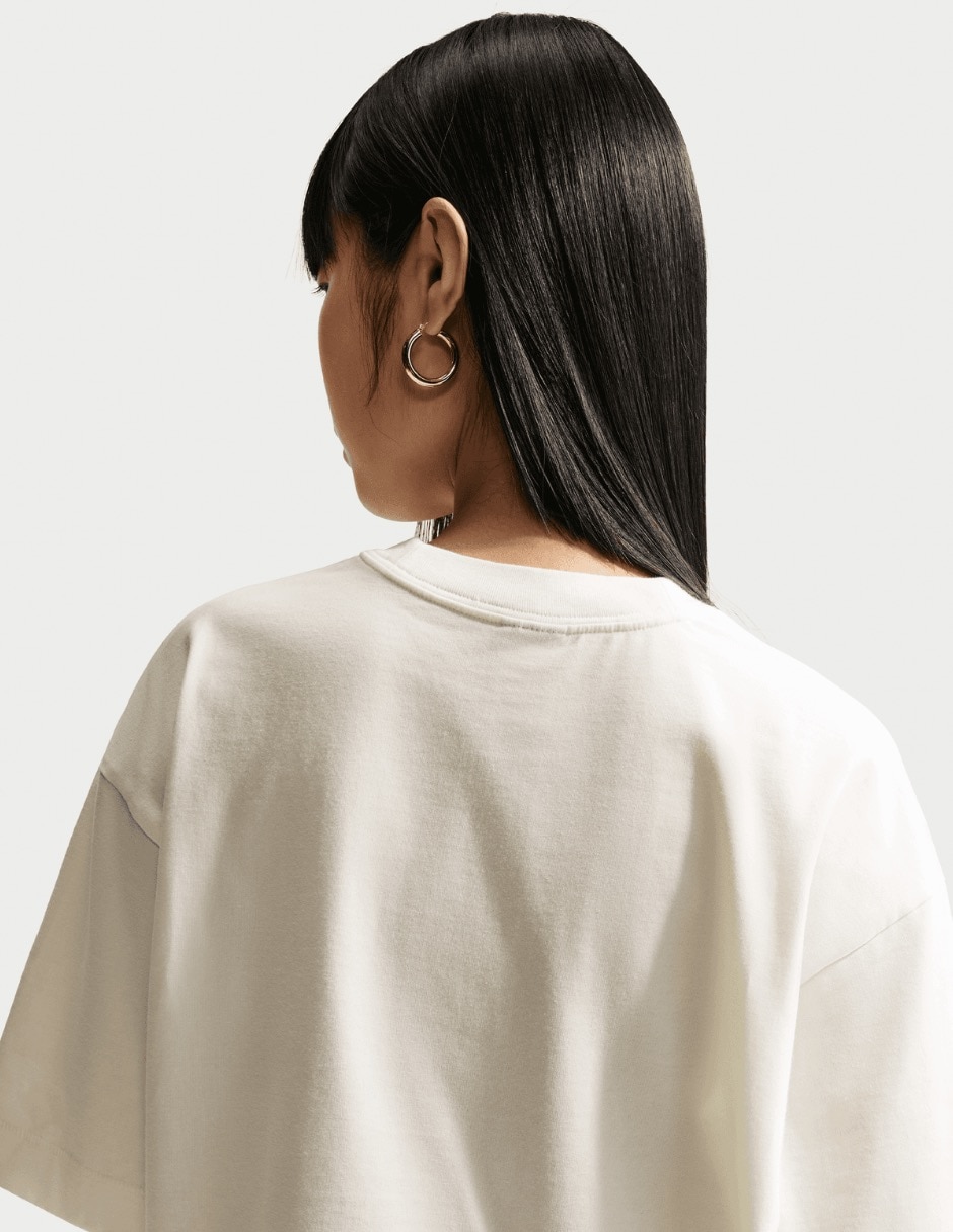 Playera manga al codo cuello redondo mujer