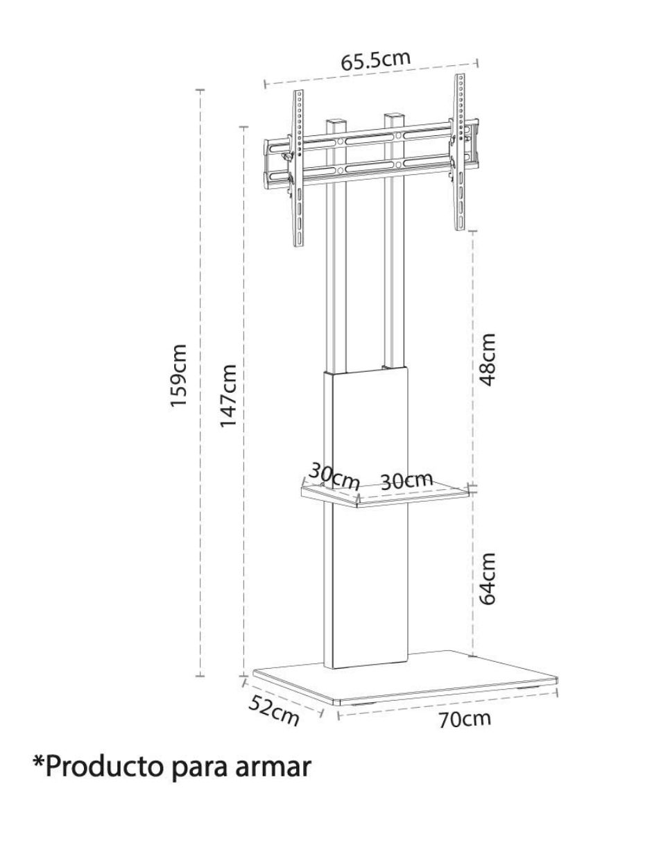 Mueble de TV armable de acero