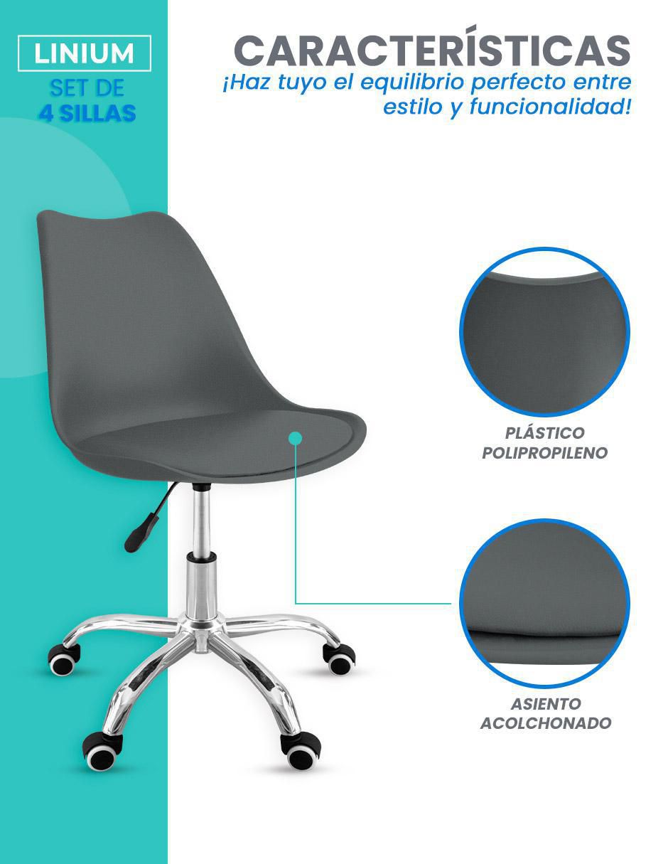 Set de sillas 4 piezas de plástico 3
