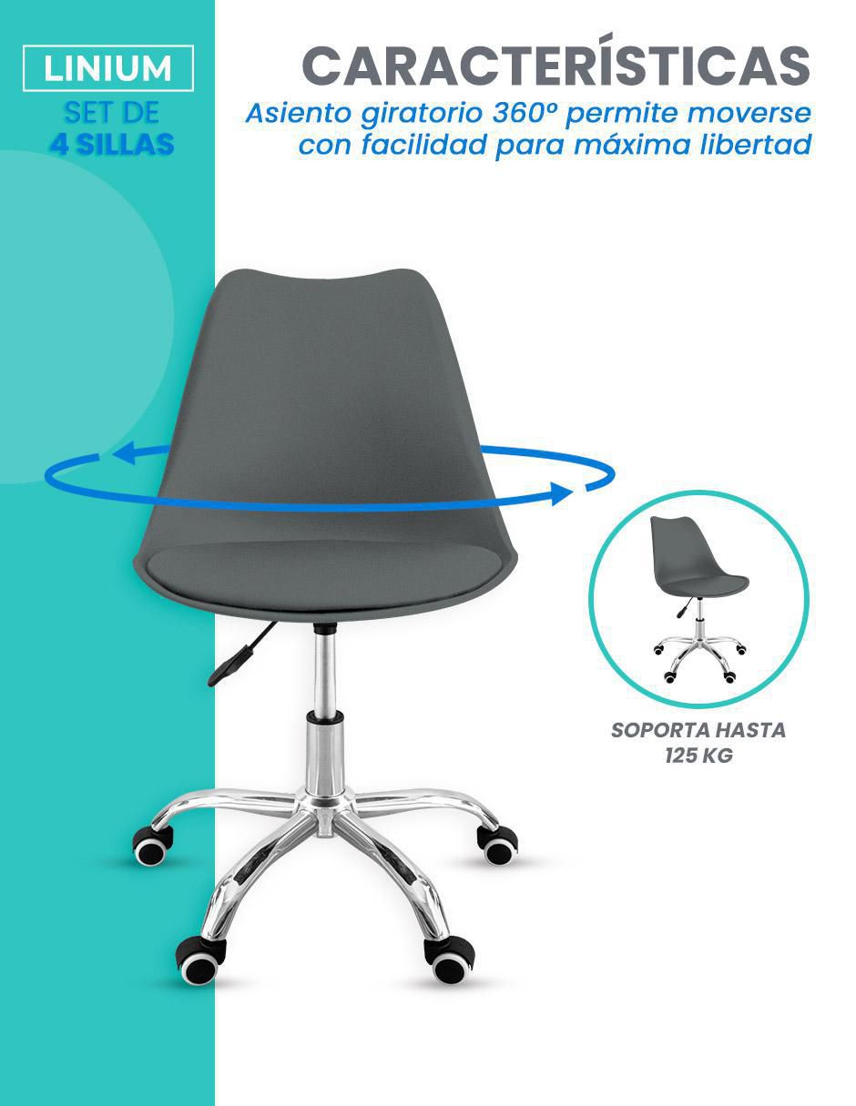 Set de sillas 4 piezas de plástico 6