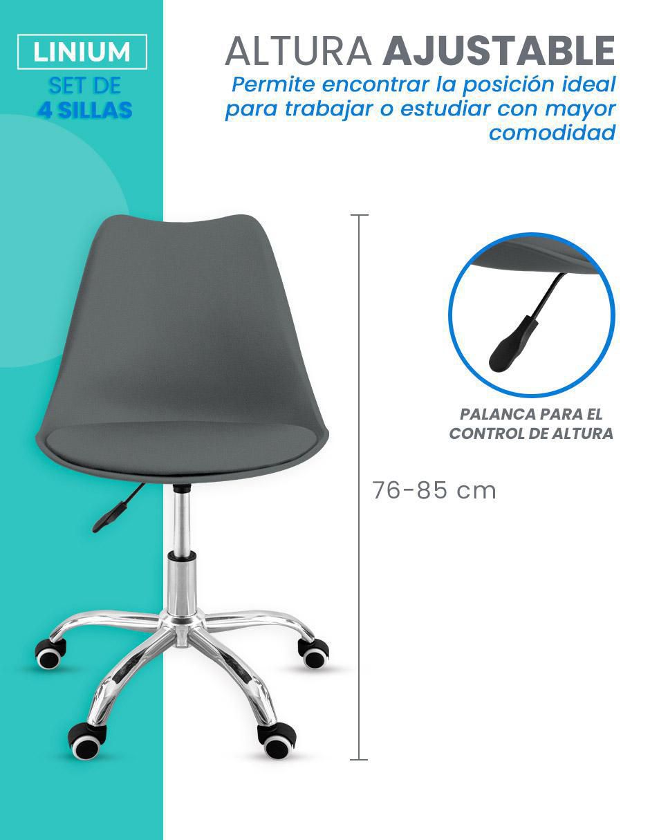 Set de sillas 4 piezas de plástico 8