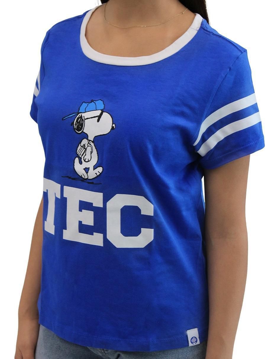 Playera manga corta Tec De Monterrey Snoopy Tec cuello redondo para mujer