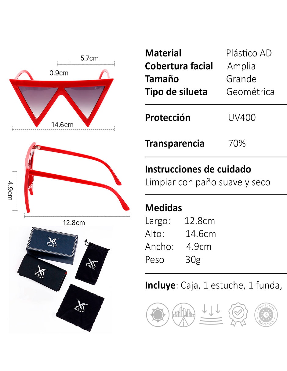 Lentes de sol Xolek Trend Xo-151-Ro para mujer