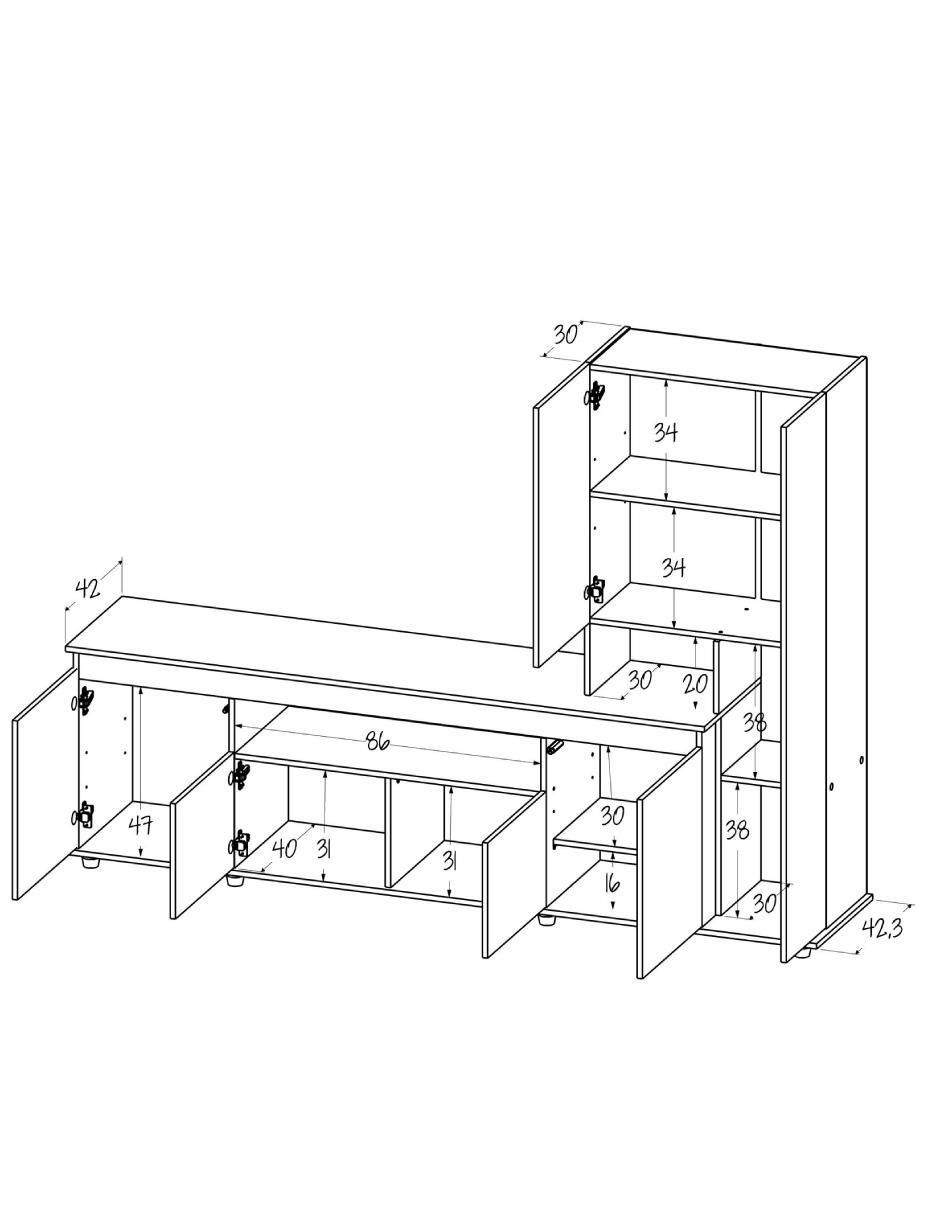 Mueble de TV armable de aglomerado 8