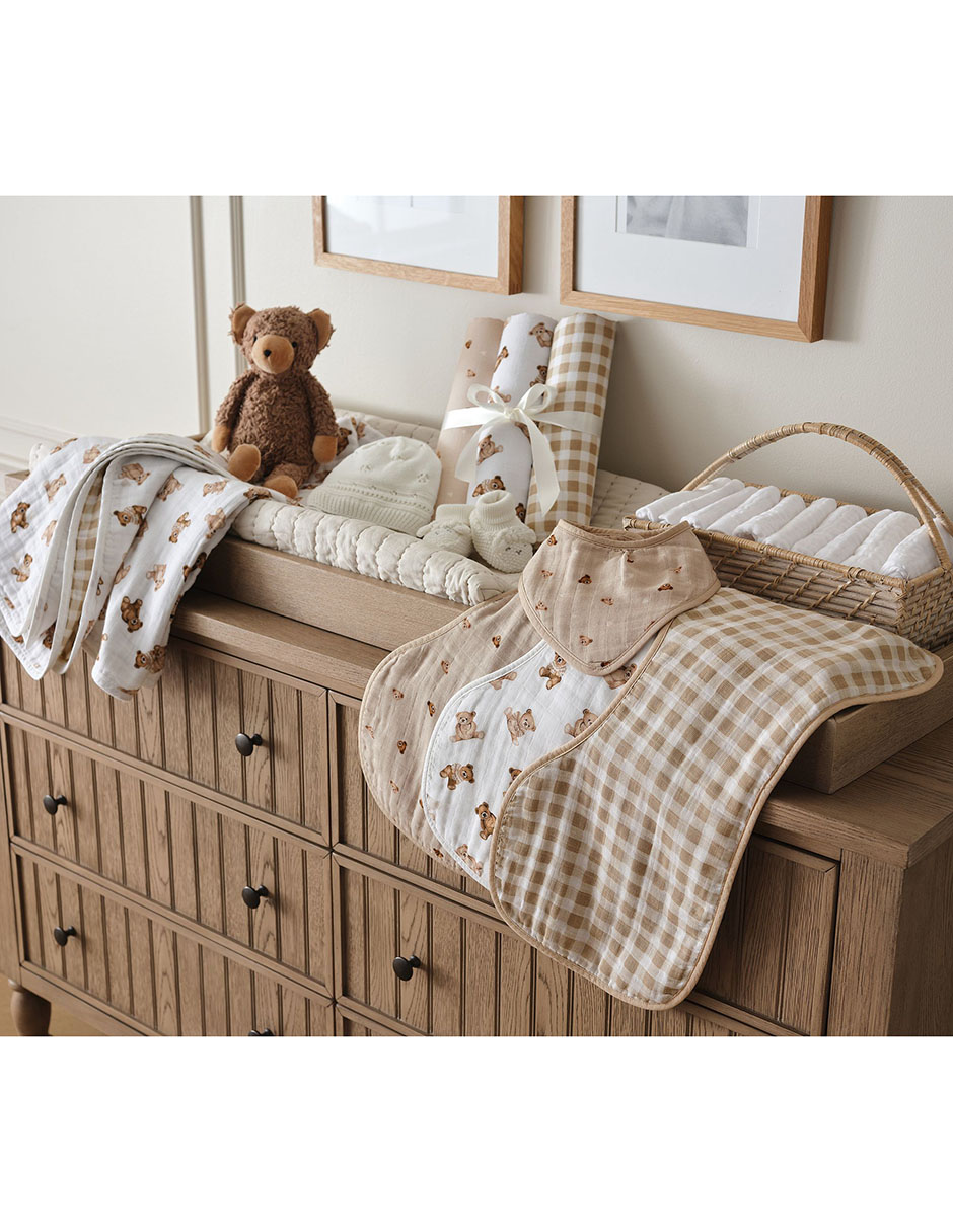 Set de baberos Teddy Bear de algodón orgánico 3 piezas
