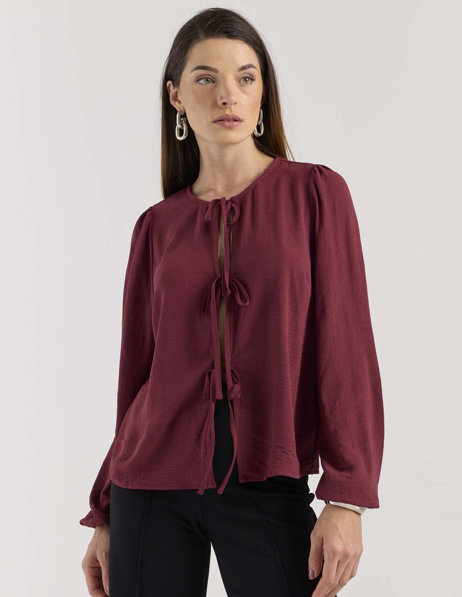 Blusa túnica manga larga para mujer